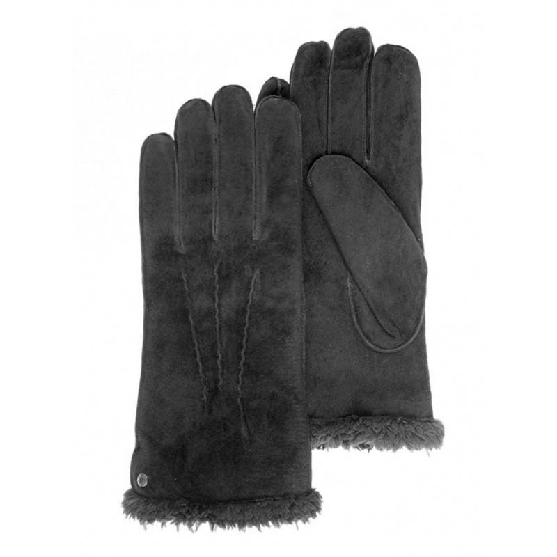 Femme premium qualité véritable souple gants en cuir doublé de fourrure chaud nœud 