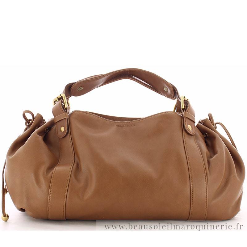 Sac à main cuir lisse Gerard Darel Le 24h DAS01F4106110 Marron cognac vue de face