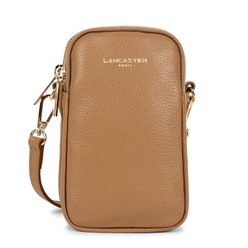 Pochette smartphone Lancaster Dune en cuir grainé 129-28-CAMEL