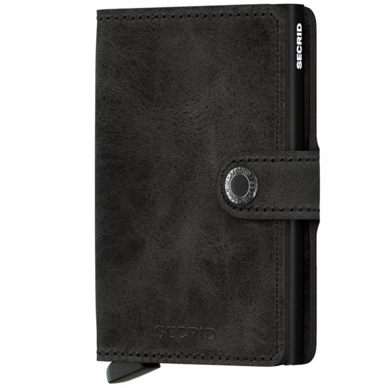 Porte-cartes Secrid Miniwallet Vintage cuir effet vieilli MV-BLACK Noir