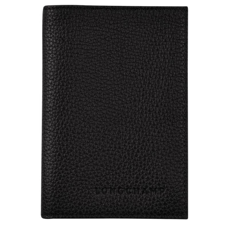 Etui passeport Longchamp Le Foulonné L3416021001 Noir vue de face