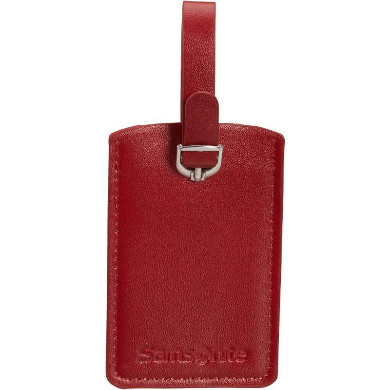 Porte-adresse rectangulaire x2 Samsonite 121307 1726 de couleur rouge, vue de face