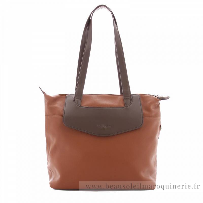 Sac cabas Mocca M2033H04-B couleur cognac vue de face