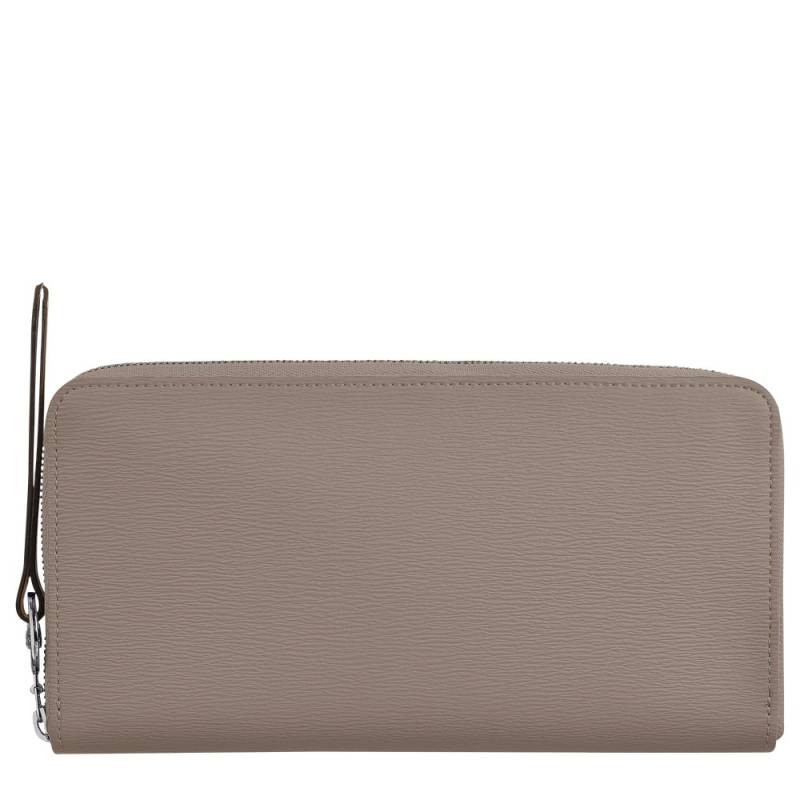 Portefeuille long zippé Longchamp Le Pliage City 30026HYQ015 Taupe vue de face