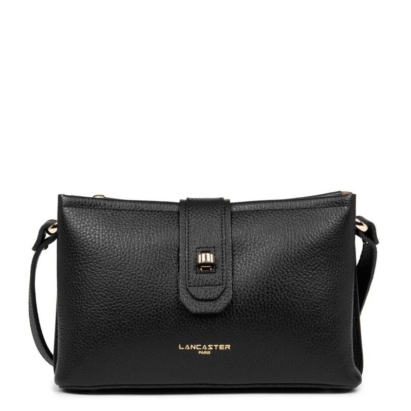 Sac trotteur avec bandoulière Lancaster Foulonné Double 470-52-NOIR_IN_NU Noir In Nude vue de face