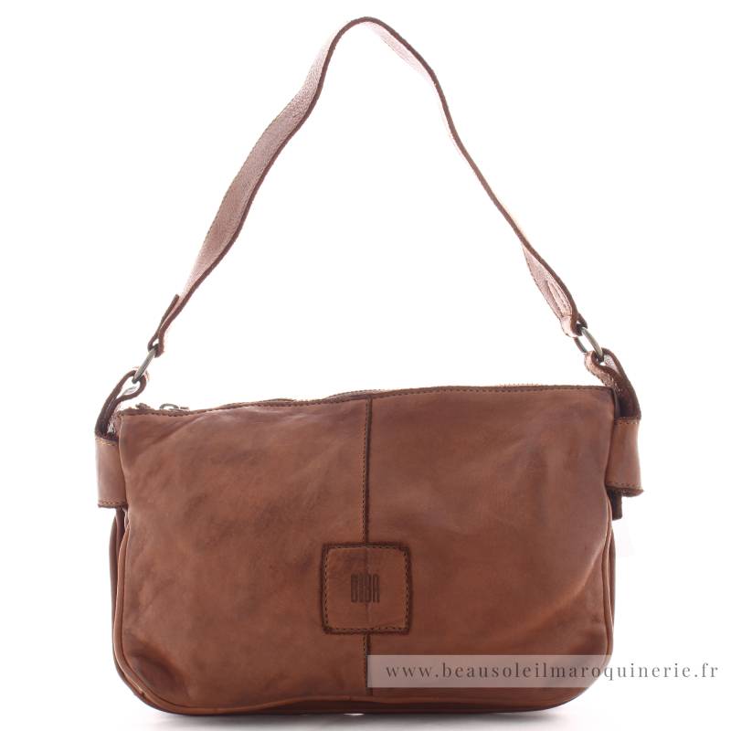 Sac bandoulière Biba Boston BT18 CUERO couleur cognac vue de face