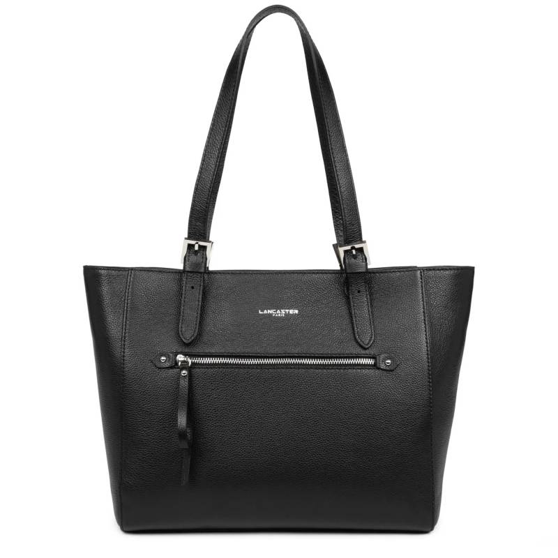 Sac cabas épaule Zippé Lancaster Firenze 480-004-NOIR couleur noir, vue de face