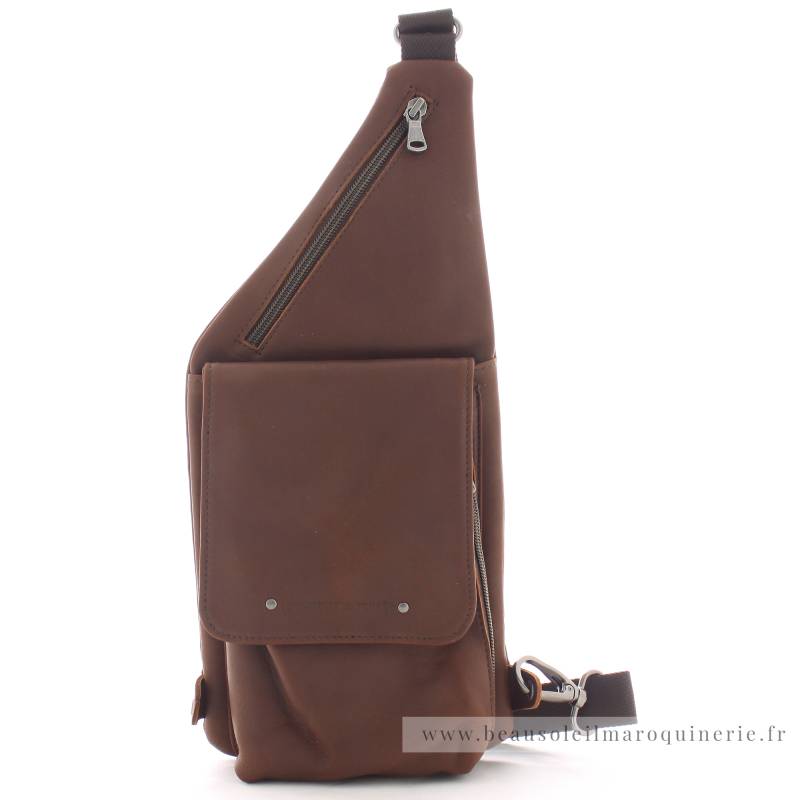 Sac holster Les ateliers Fourès fabriqué en France référence 9510 couleur cognac vue de face