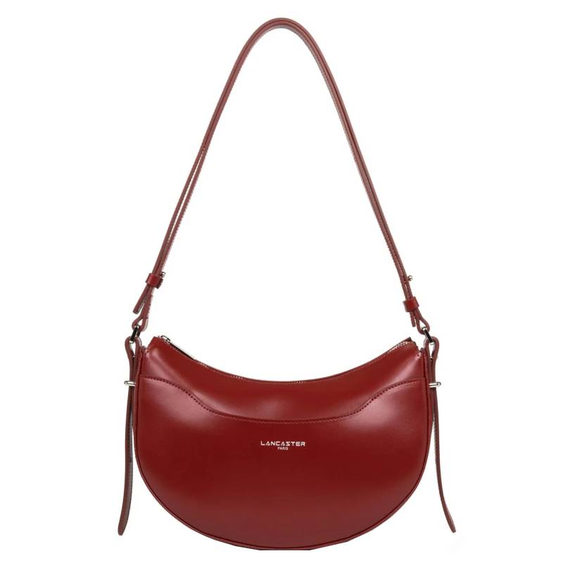 Sac demi-lune zippé Lancaster Suave Ace 433-28-CARMIN couleur carmin vue de face