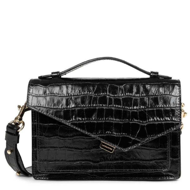 Sac trotteur Zoé à rabat avec fermoir 480-010-NOIR_CROCO (Anna)