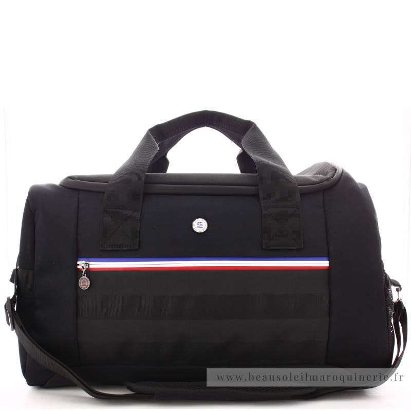 Sac de sport avec bande tricolore Basik Serge Blanco BSK14001 999 couleur noir vue de face