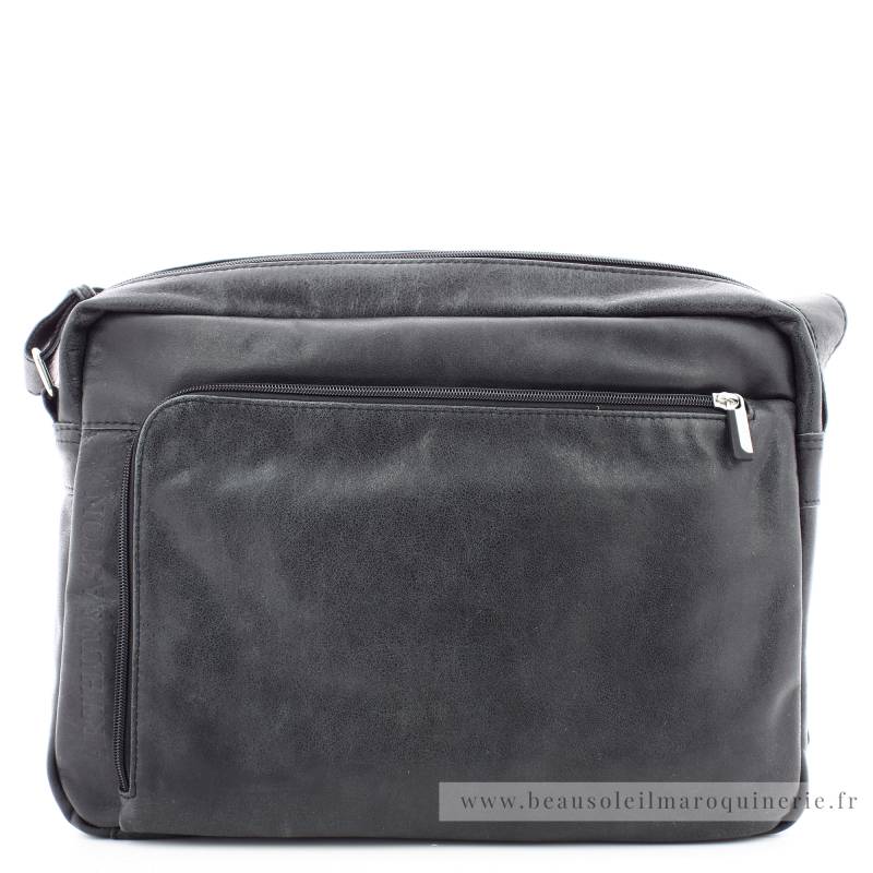 Sac gibecière pour ordinateur portable Arthur & Aston 1438-20 couleur noir vue de face