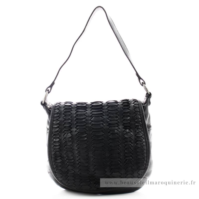 Sac bandoulière Hardy de Piel Biba HRY3L NEGRO couleur noir vue de face