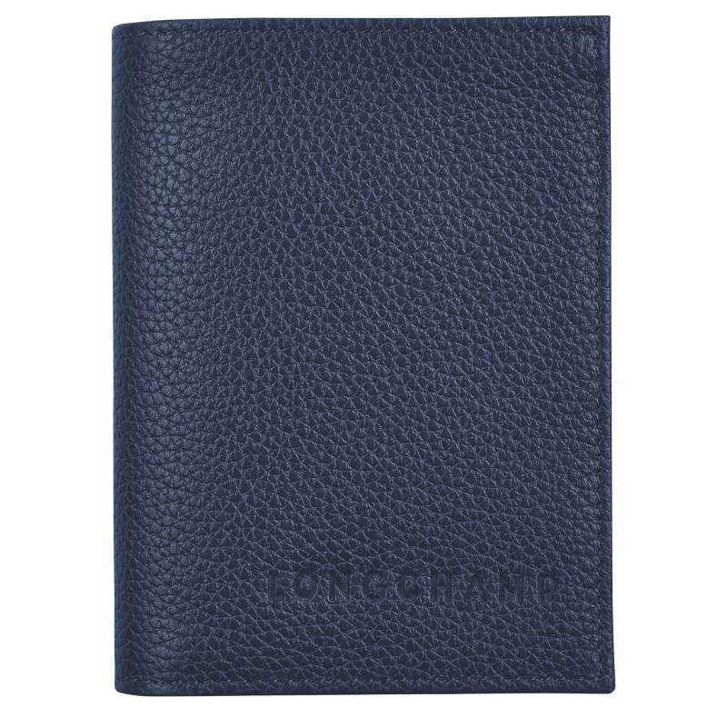 Porte-cartes pliable Longchamp Le Foulonné L3572021Y90 Navy vue de face