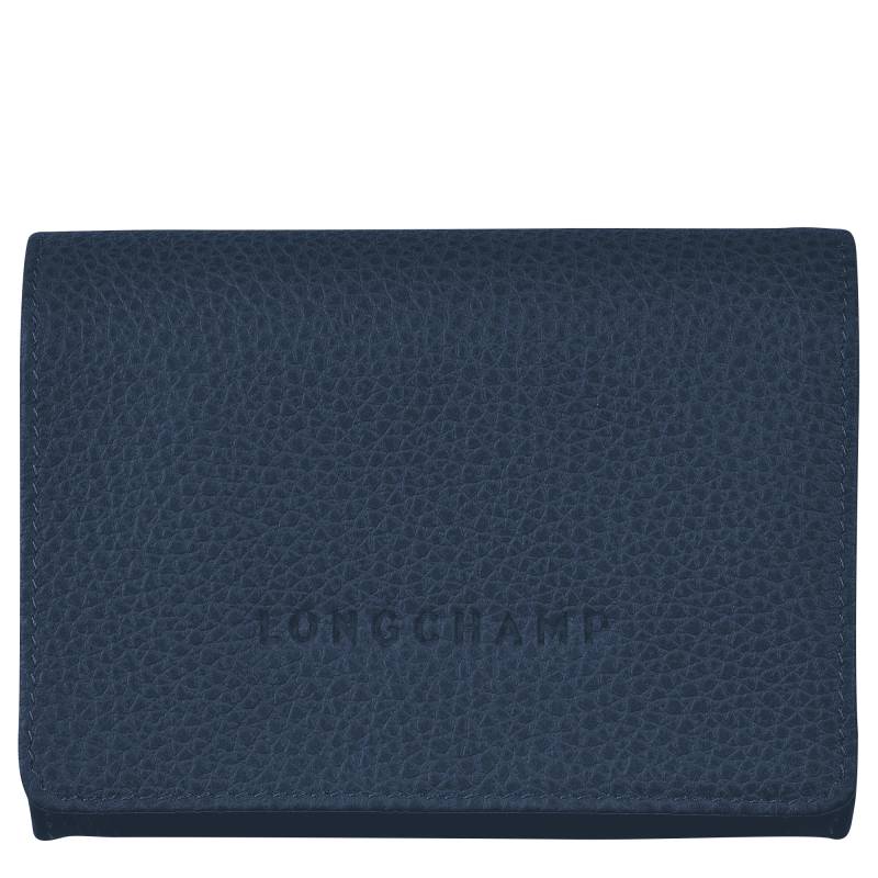 Porte-monnaie Longchamp Le Foulonné 30020021Y90 Navy vue de face