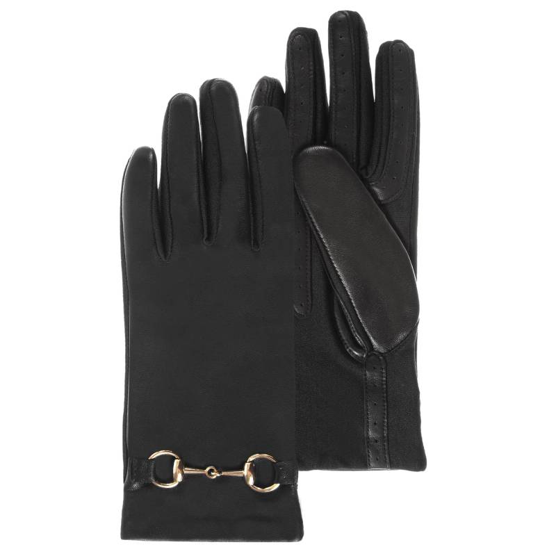 Gants Isotoner en cuir et tissu tissu détail Mors Smartouch 85306 AAG vue avant générale