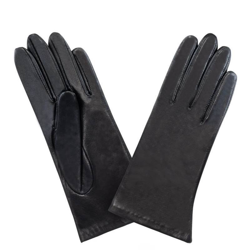 Gant Glove story Saxe en cuir d'agneau doublé soie smart touch 21001ST NR couleur Noir vue de face