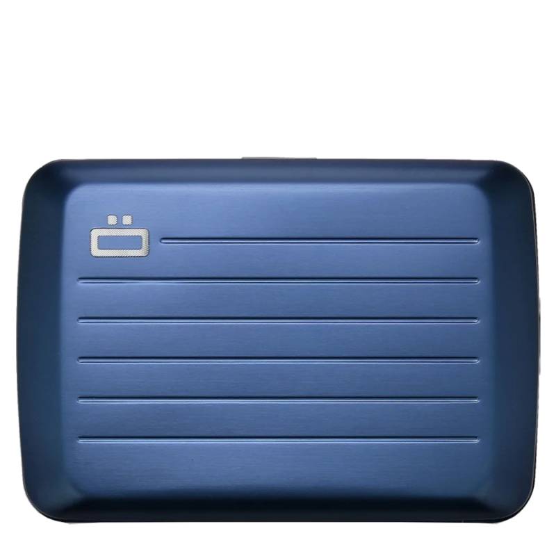 Porte-cartes aluminium Ogon Smart Case SV2 NAVY BLUE vue de face