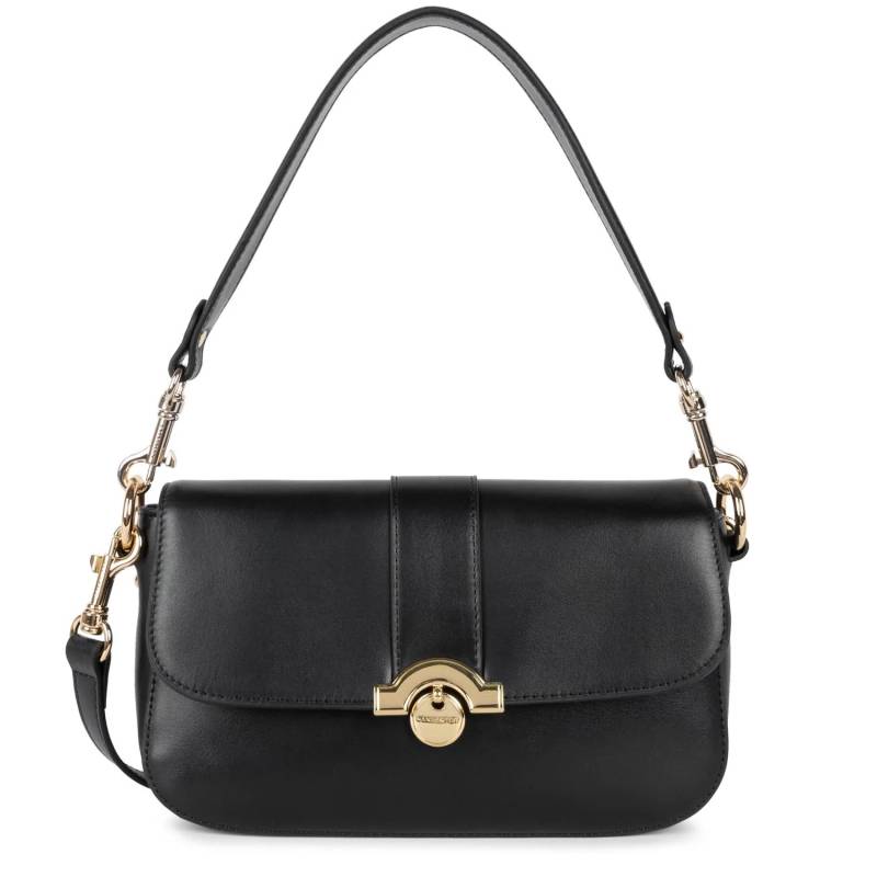 Sac baguette Lancaster à rabat fermoir Paris Médaille 531-004-NOIR couleur Noir vue de face