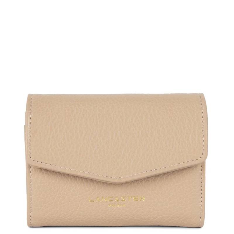 Porte-monnaie rabat enveloppe Lancaster Dune 129-19-BE/FO Beige foncé vue de face