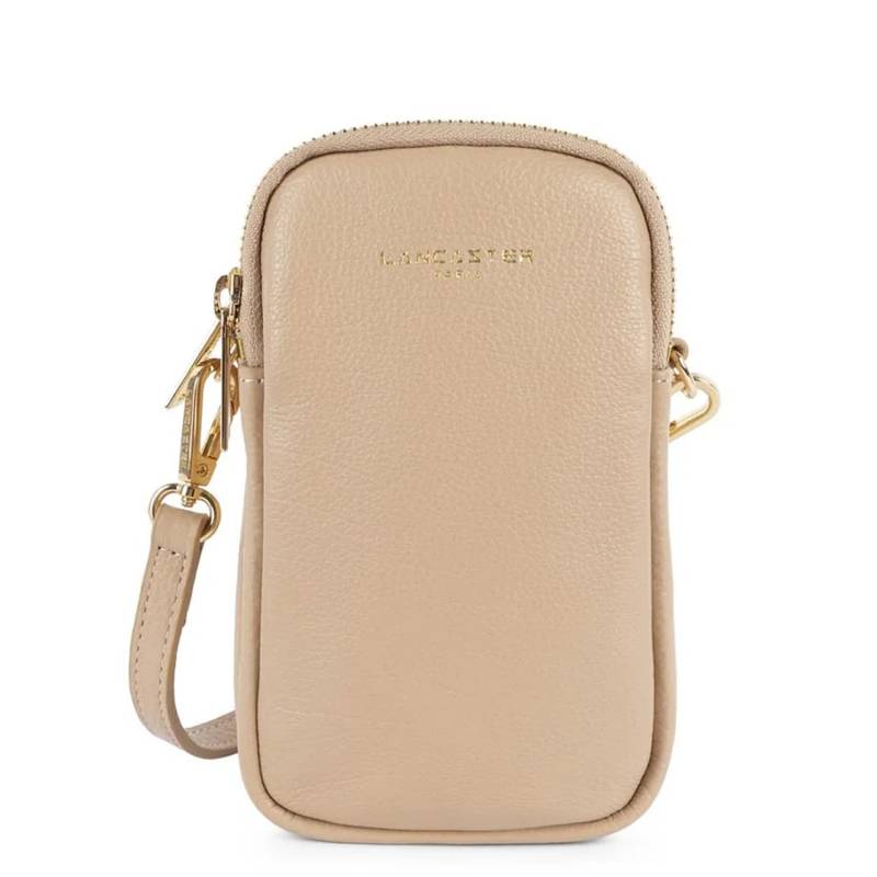 Pochette smartphone Lancaster Dune en cuir grainé 129-28-BE/FO couleur Beige foncé vue de face