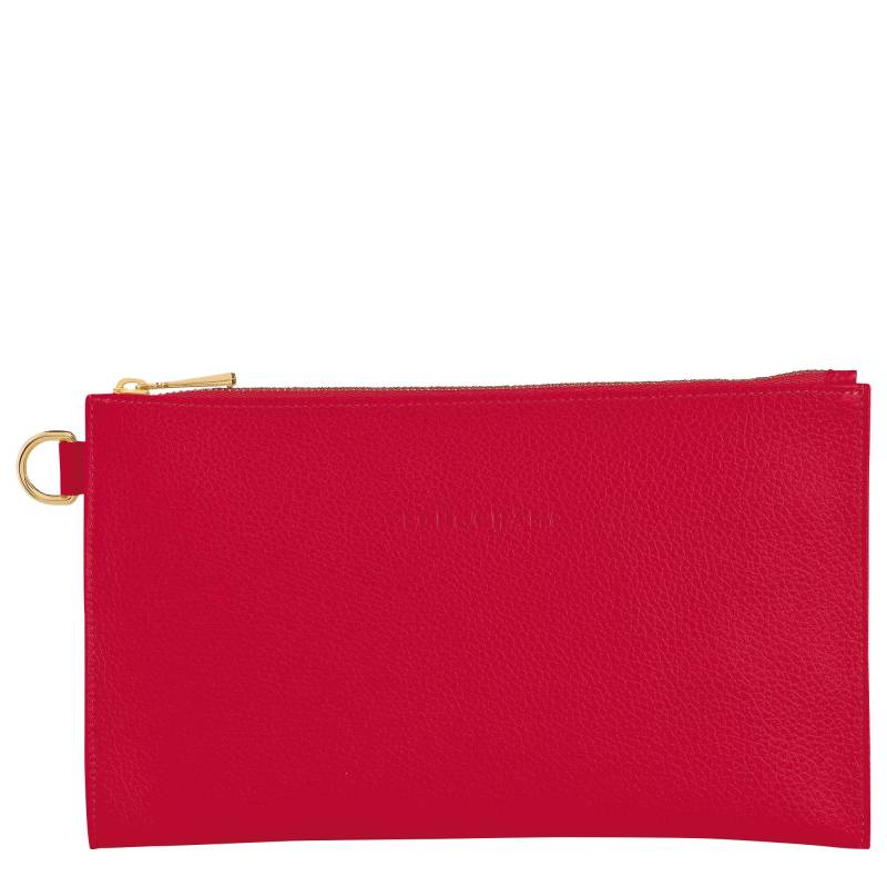 Pochette zippée cuir Longchamp Le Foulonné L2541021 C39 Love vue de face