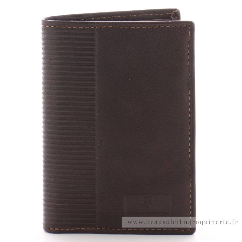 Porte-cartes en cuir Coulter David William D5340MAR marron vue de face