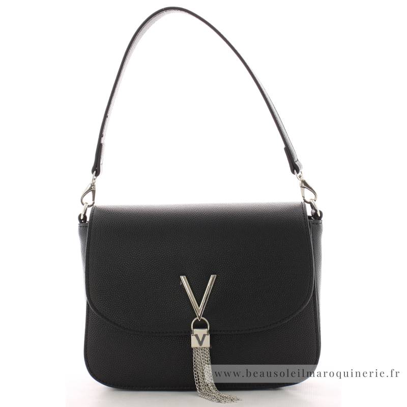 Sac porté travers à rabat Valentino Divina VBS1R404G-000 Noir