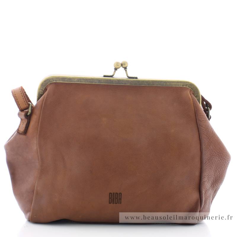 Sac bandoulière Biba Boston BT22 CUERO cognac vue de face