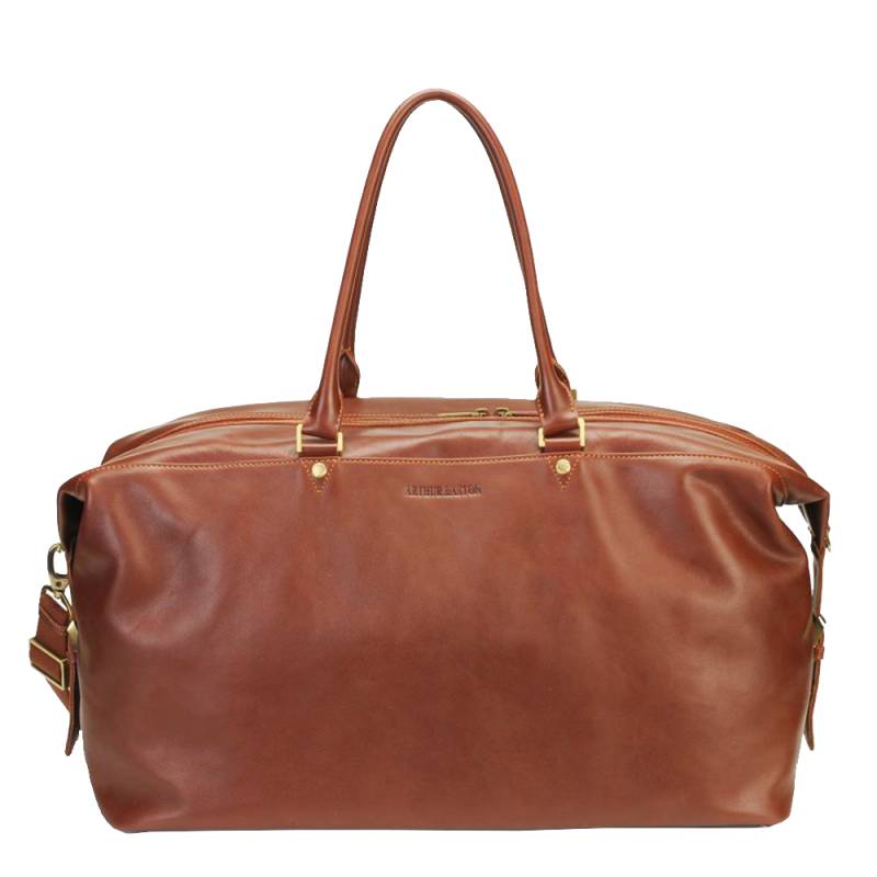 Sac de voyage Arthur Aston tannage végétal Adam 2218-12 B couleur cognac, vue de face