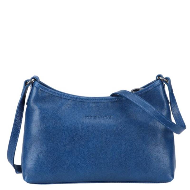 Sac bandoulière zippé Arthur & Aston Edith A123-05-D couleur bleu vue de face