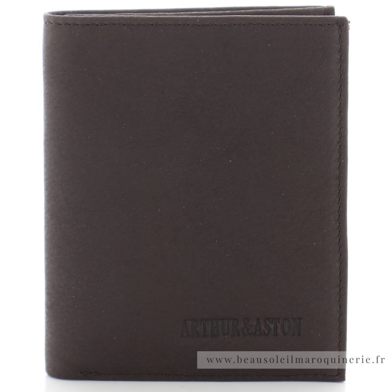 Portefeuille homme en cuir Arthur & Aston Oscar 1978-886C Châtaigne face