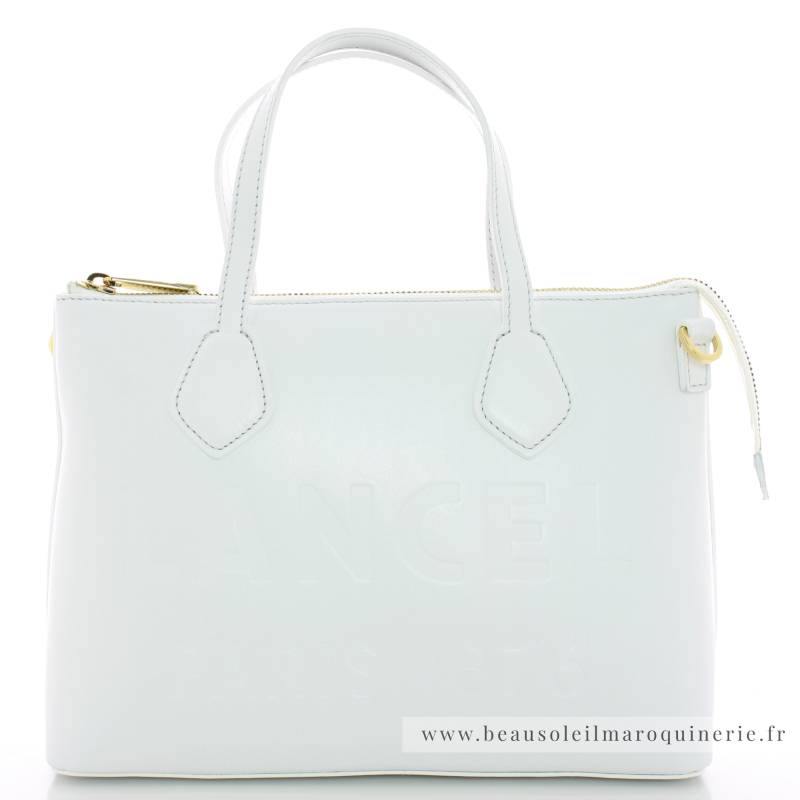 Sac cabas Lancel Essential zippé A12355O7TU Blanc Optique, vue de face