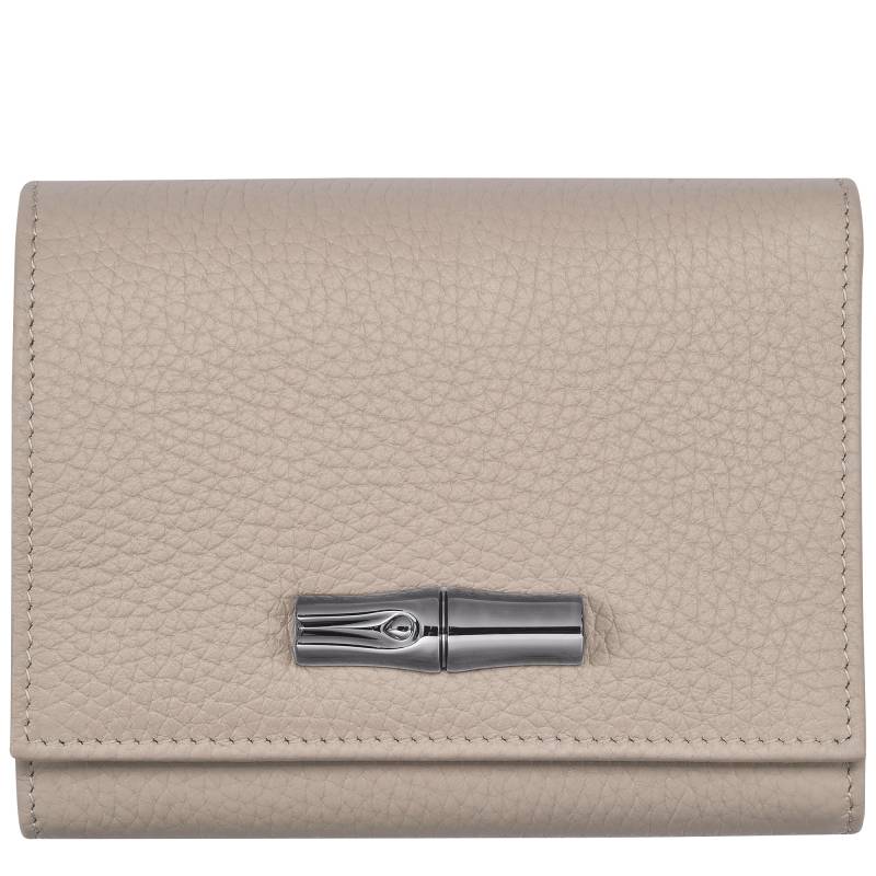 Portefeuille compact Longchamp Roseau Essential 30021968266 couleur argile, vue de face