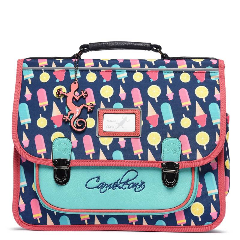 Cartable 2 compartiments Caméléon Retro RET-CA35 71X couleur  NAVY ICE CREAM, vue de face