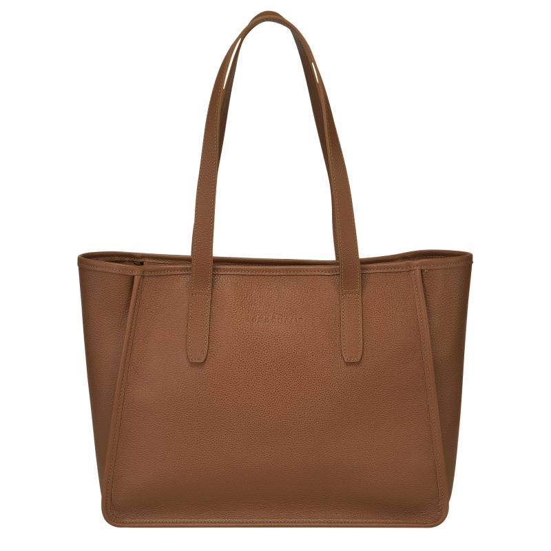 Sac cabas Longchamp porté épaule L le foulonné 10190021 121 couleur Caramel, vue de face