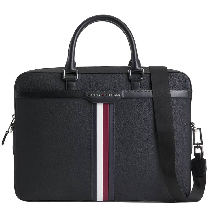 Porte documents Tommy Hilfiger à bandoulière Coated AM0AM11531 BDS couleur noir vue de face