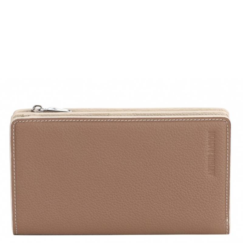 Grand porte-monnaie Arthur & Aston Joy cuir de vachette 2319-295 F Taupe, vue de face