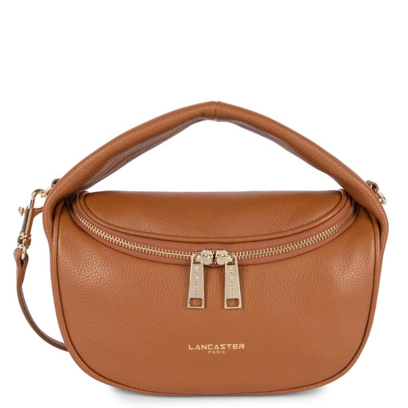 Sac bandoulière zippé Lancaster Vanity Ceau 547-72 CARAME couleur Caramel, vue de face