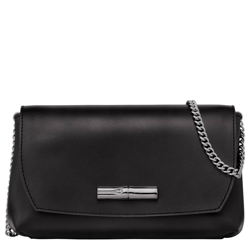 Pochette chaine Longchamp à bandoulière Roseau 10191HCN 001 Noir, vue de face