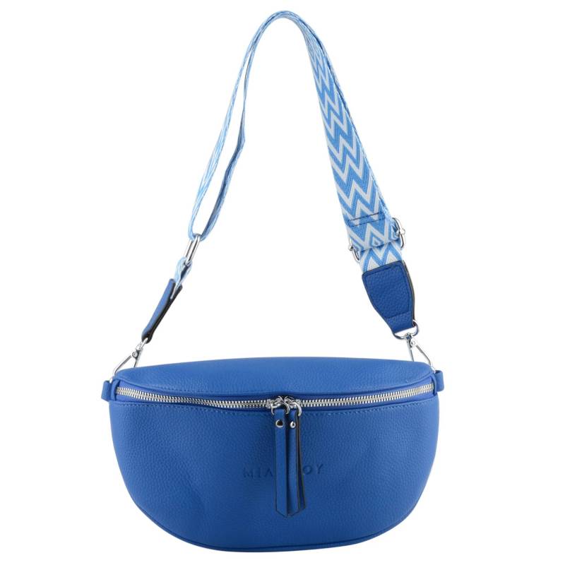 Sac banane à bandoulière Mia Joy Braddie MJ1701BLE couleur bleu vue de face