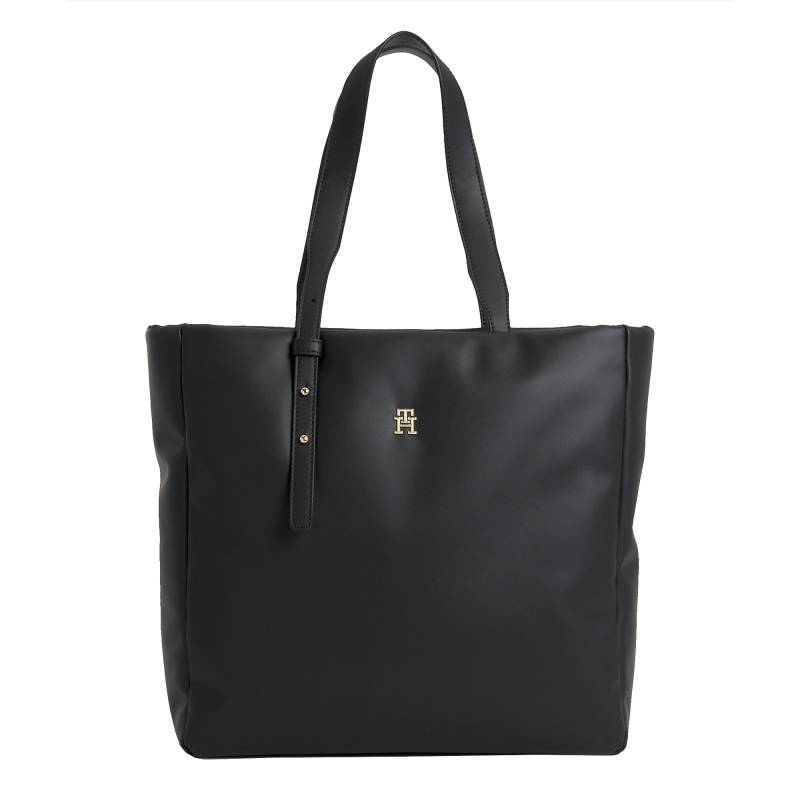 Sac Cabas Tommy Hilfiger Soft monogramme TH AW15527 BDS couleur noir, vue de face