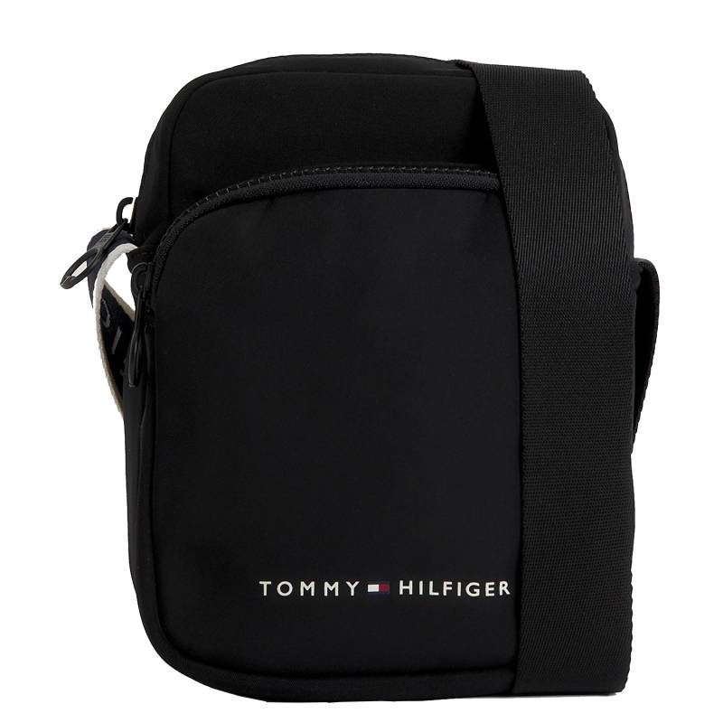 Petit sac reporter Tommy Hilfiger à logo AM0AM11554 BDS Noir, vue de face