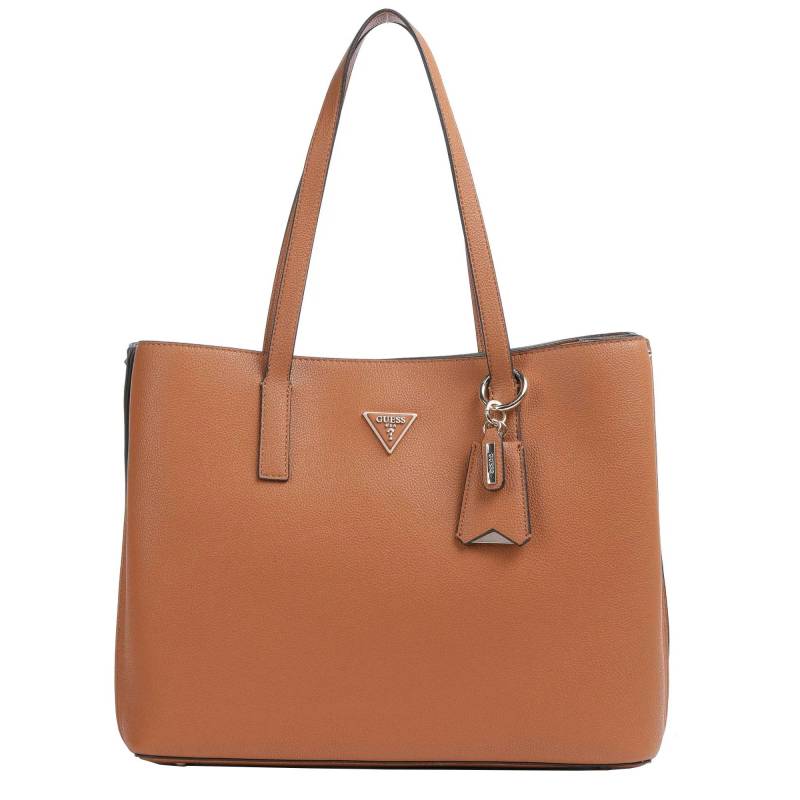 Sac cabas Guess Meridian logo triangle HWBG877823COG cognac, vue de face