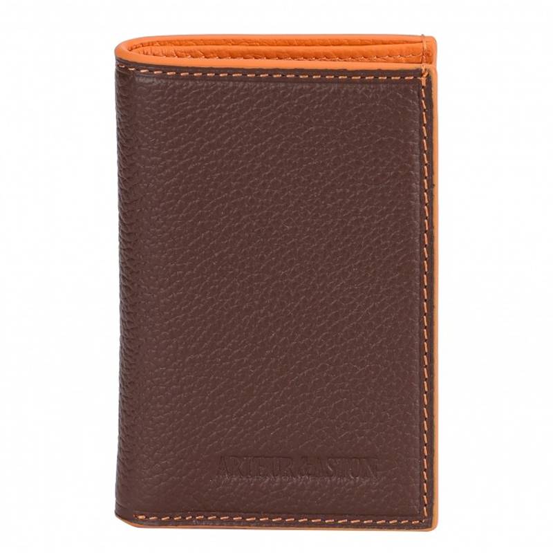 Porte-cartes Arthur & Aston Joy en cuir 2319-119 B Marron, vue de face