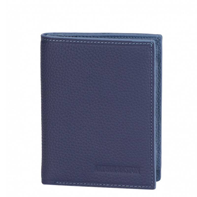 Porte-monnaie et cartes homme Arthur & Aston Joy en cuir 2319-966 D Bleu, vue de face