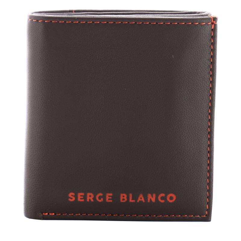 Porte monnaie Serge Blanco en cuir 3 volets WYO21064 183 couleur marron, vue de face