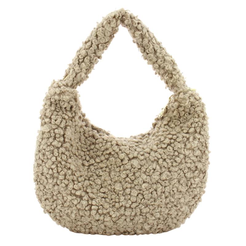 Sac porté main Marlon Firenze façon fourrure 100 % coton BS3537 PANN couleur blanc, vue de face