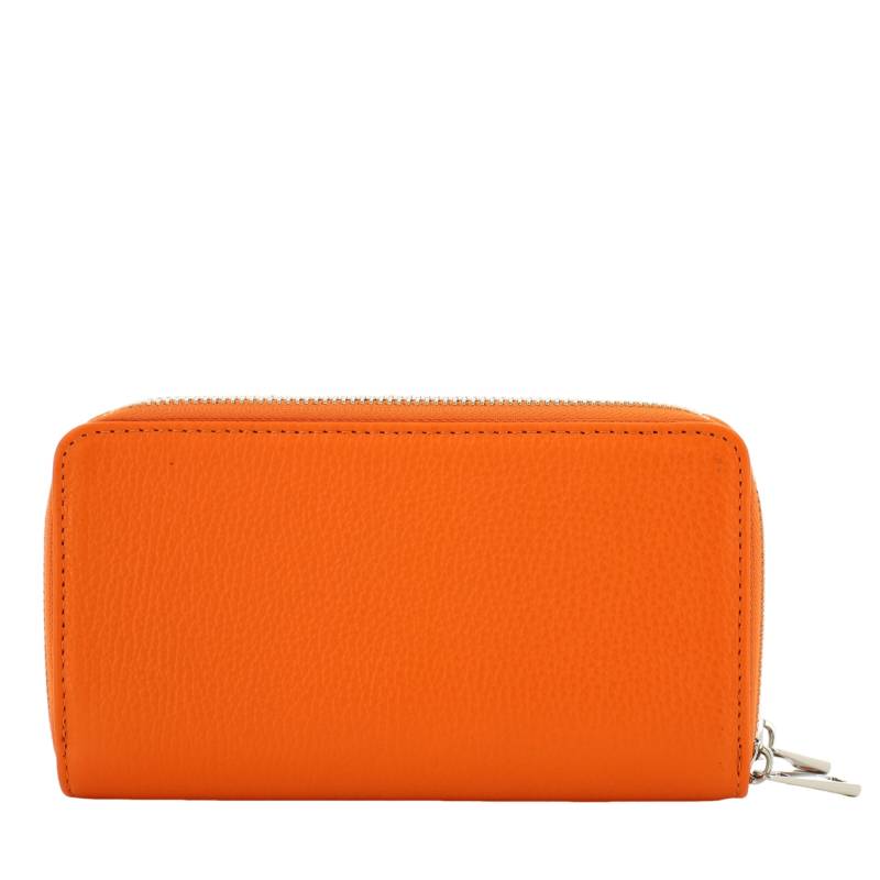 Grand porte-monnaie Marlon Firenze porte-cartes zippé en cuir AC0050 D29 couleur orange, vue de face