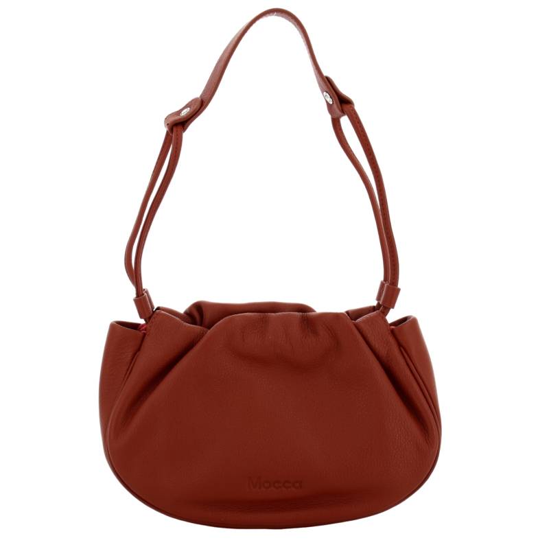 Sac Mocca porté épaule Julie en cuir M123-03-E couleur roux, vue de face